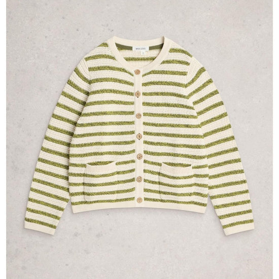 Young Ideas/Henmores - Belle Stripe Cardi - Ivory/Green - 8