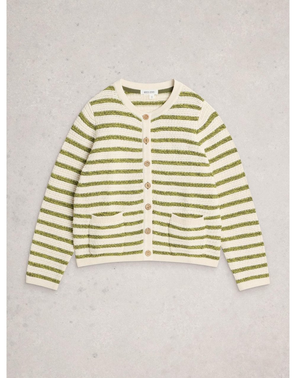 Young Ideas/Henmores - Belle Stripe Cardi - Ivory/Green - 8