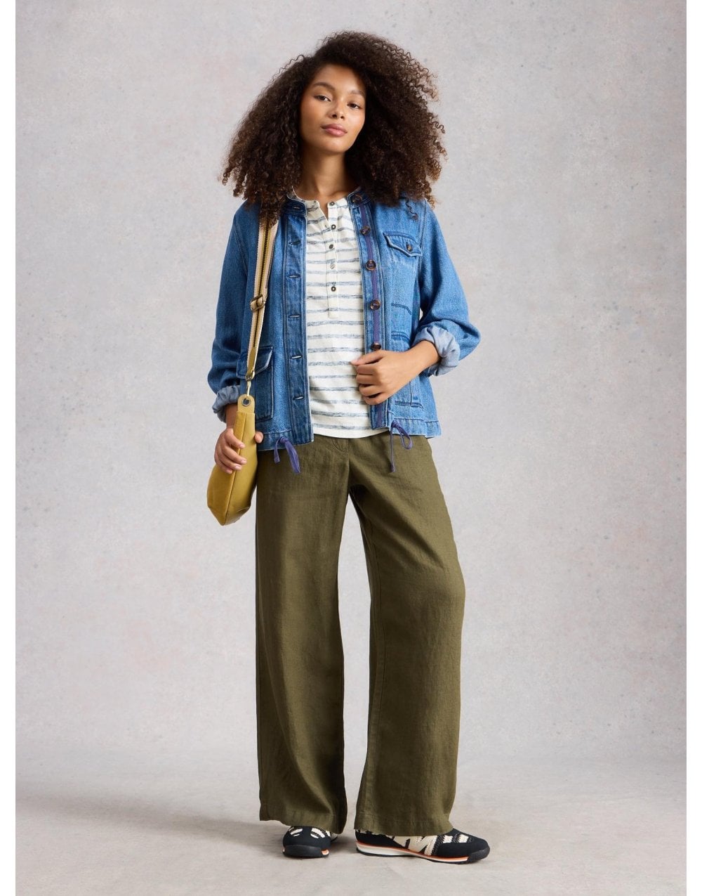 Young Ideas/Henmores - Beth Stripe 3/4 Sleeve Shirt - Ecru/Navy - 8