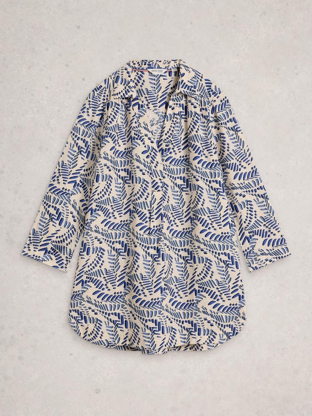 Young Ideas & Henmores - Bianca Linen Tunic - Ivory Print - 8