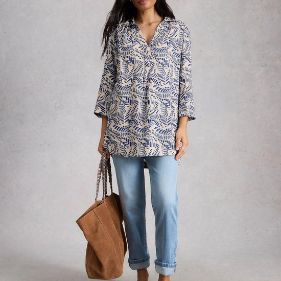 Young Ideas & Henmores - Bianca Linen Tunic - Ivory Print - 8