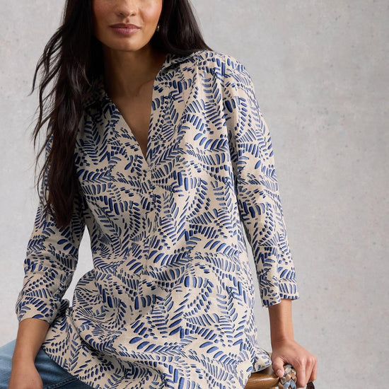 Young Ideas & Henmores - Bianca Linen Tunic - Ivory Print - 8