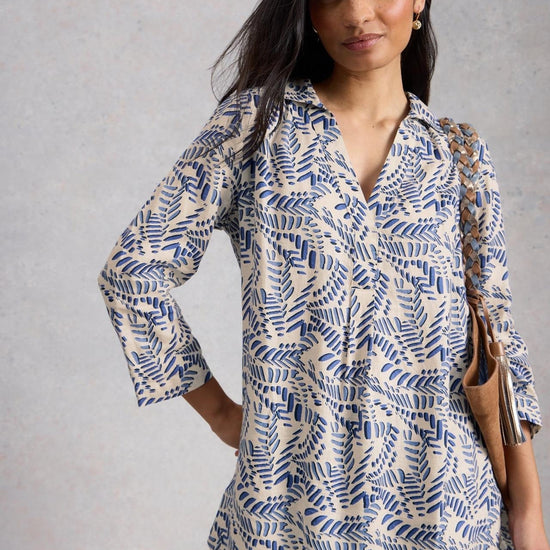 Young Ideas & Henmores - Bianca Linen Tunic - Ivory Print - 8
