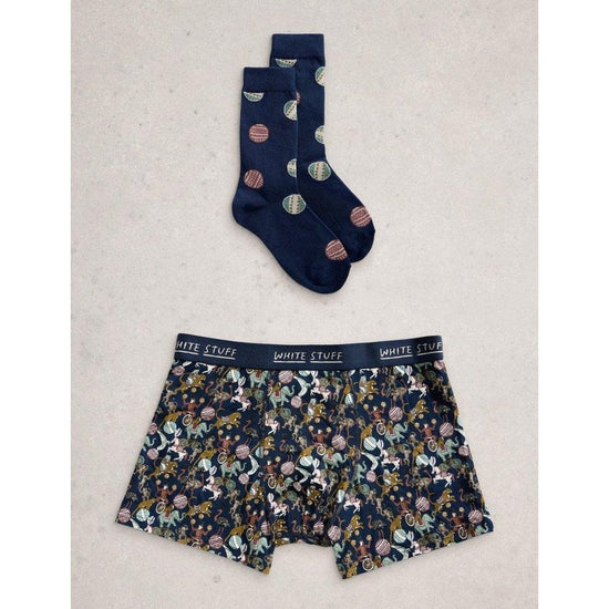 Young Ideas/Henmores - Boxers & Sock Gift Set - Dark Blue - M