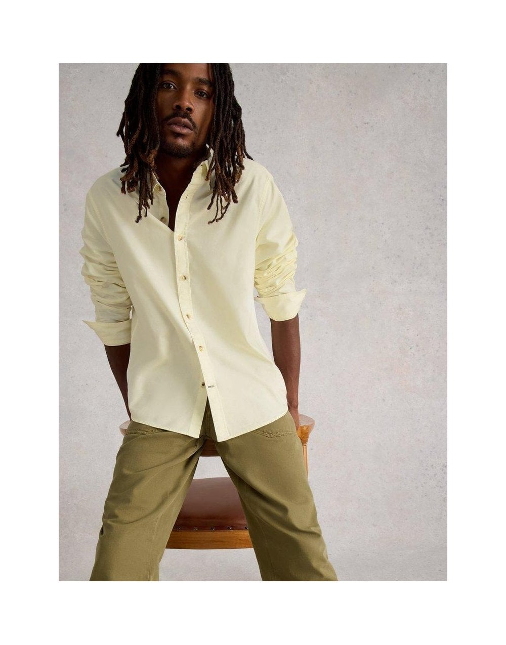 Young Ideas/Henmores - Bruton Oxford Shirt - Natural White - S