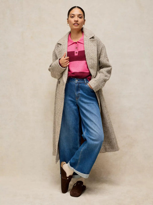 Young Ideas & Henmores -Camilla Stripe Collar Jumper -Pink Multi -8