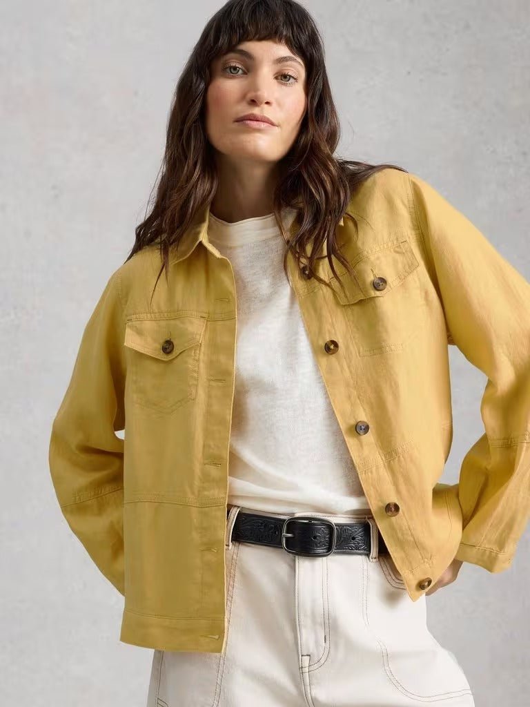 Young Ideas & Henmores - Camille Linen Jacket - Light Yellow - 8