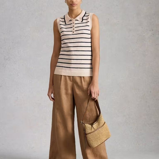 Young Ideas & Henmores - Candice Stripe Collar Vest - Ivory Multi - 8
