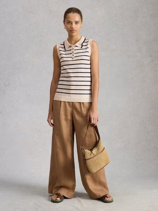 Young Ideas & Henmores - Candice Stripe Collar Vest - Ivory Multi - 8
