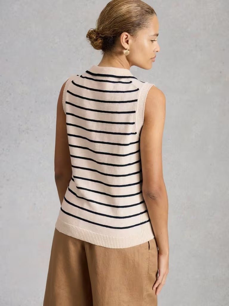 Young Ideas & Henmores - Candice Stripe Collar Vest - Ivory Multi - 8