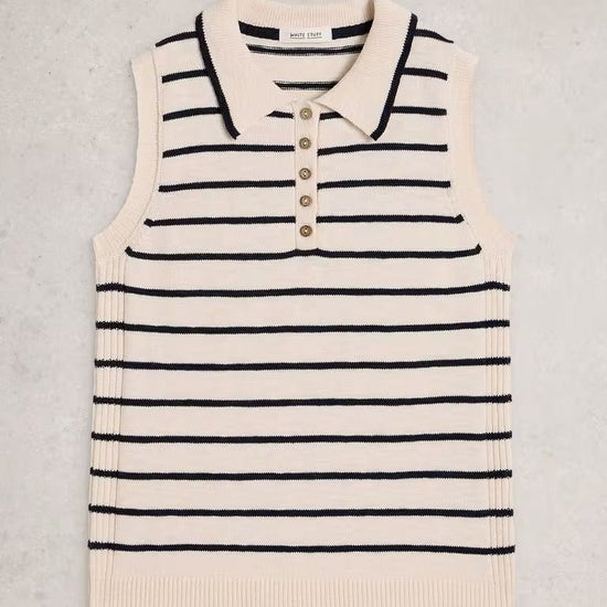 Young Ideas & Henmores - Candice Stripe Collar Vest - Ivory Multi - 8