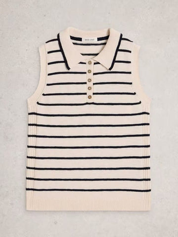 Young Ideas & Henmores - Candice Stripe Collar Vest - Ivory Multi - 8