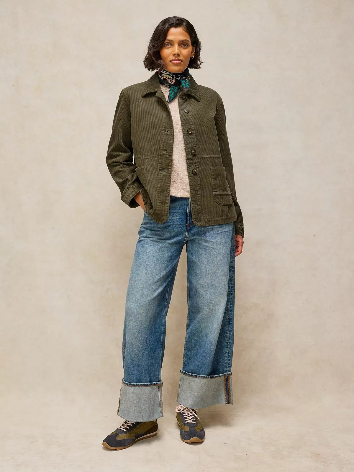 Young Ideas & Henmores -Carrie Cord Jacket -Dusky Green -8