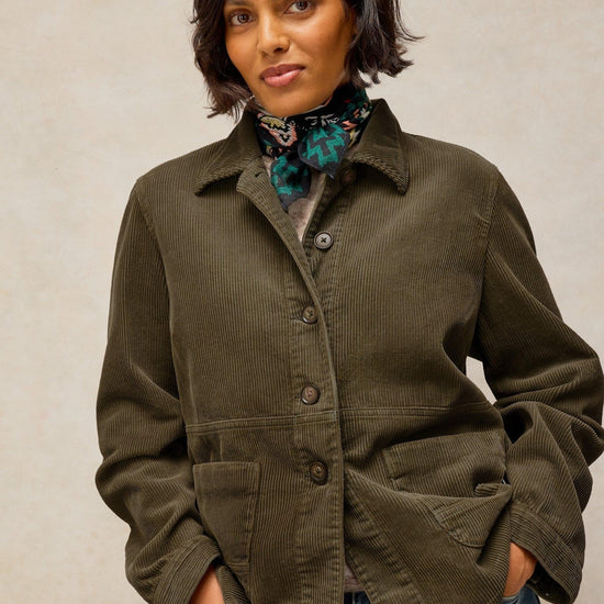 Young Ideas & Henmores -Carrie Cord Jacket -Dusky Green -8