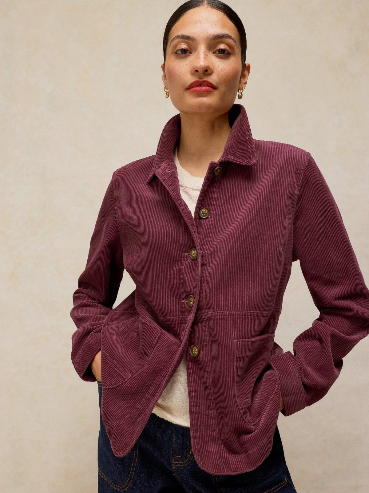 Young Ideas & Henmores -Carrie Cord Jacket -Dark Navy -8