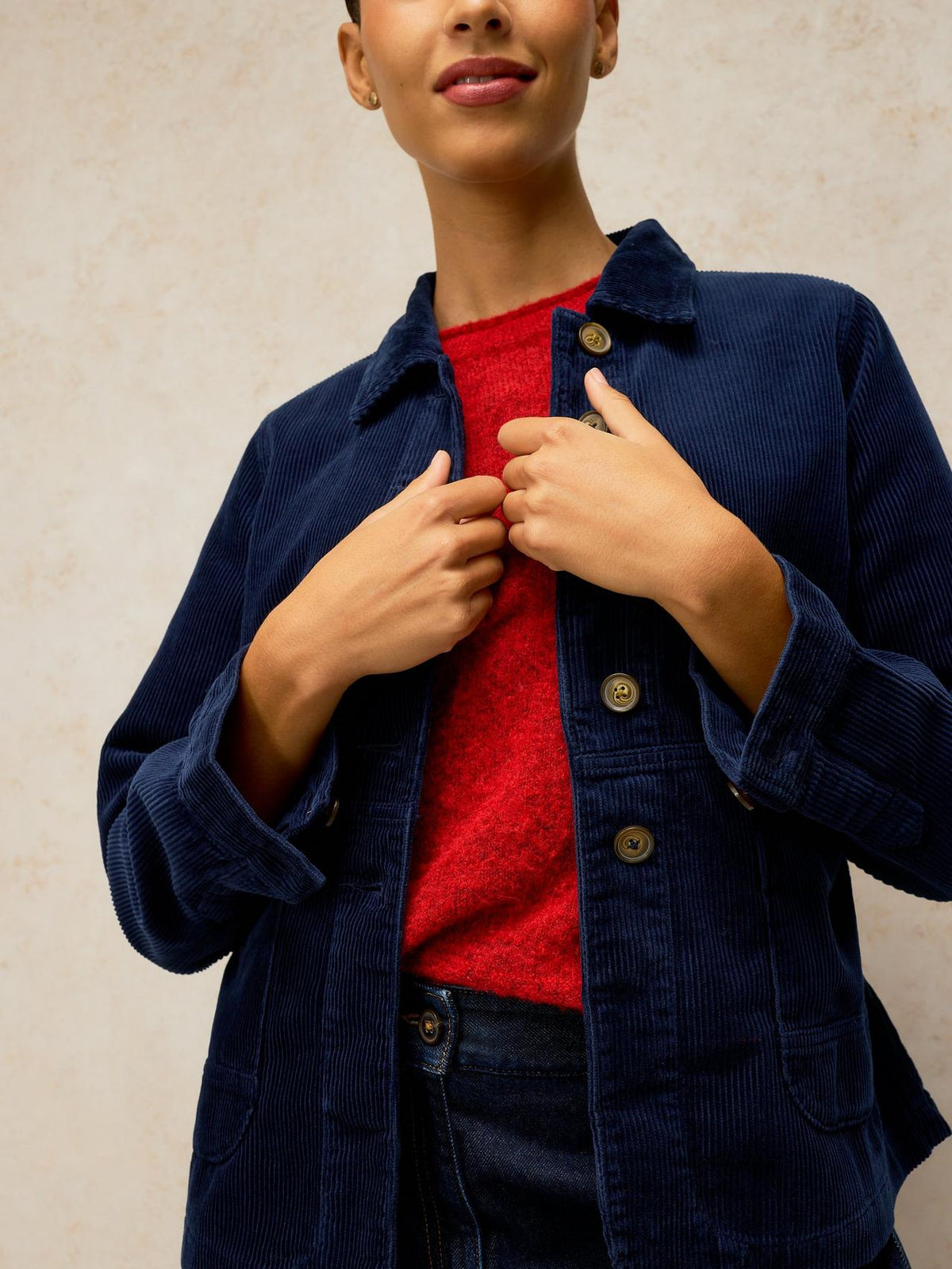 Young Ideas & Henmores -Carrie Cord Jacket -Dark Navy -8