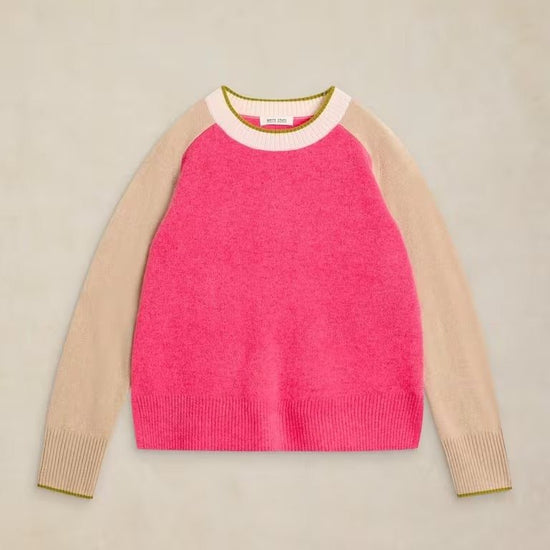 Young Ideas & Henmores -Cashmere Colourblock Jumper -Pink Multi -10