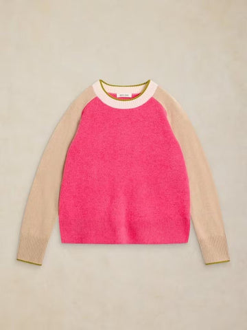 Young Ideas & Henmores -Cashmere Colourblock Jumper -Pink Multi -10
