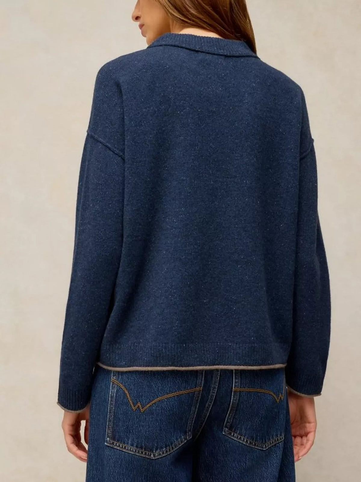 Young Ideas & Henmores -Cashmere Nep Crew Jumper -Dark Navy -10