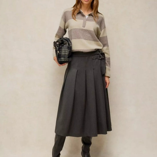 Young Ideas & Henmores -Cashmere Polo Jumper -Natural Multi -10