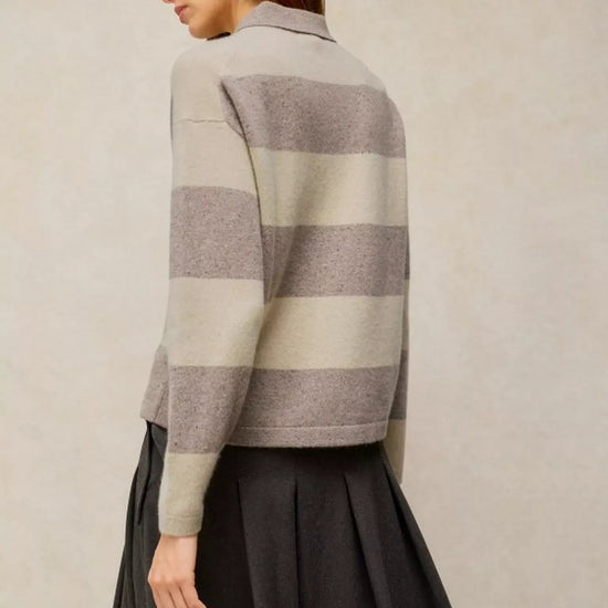 Young Ideas & Henmores -Cashmere Polo Jumper -Natural Multi -10