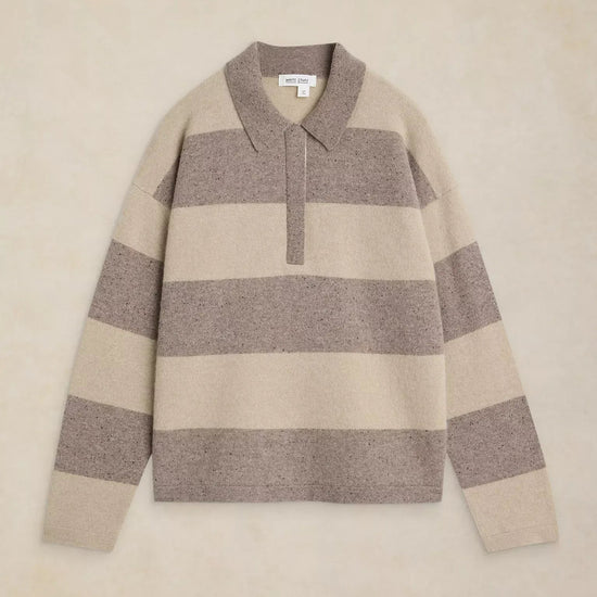 Young Ideas & Henmores -Cashmere Polo Jumper -Natural Multi -10