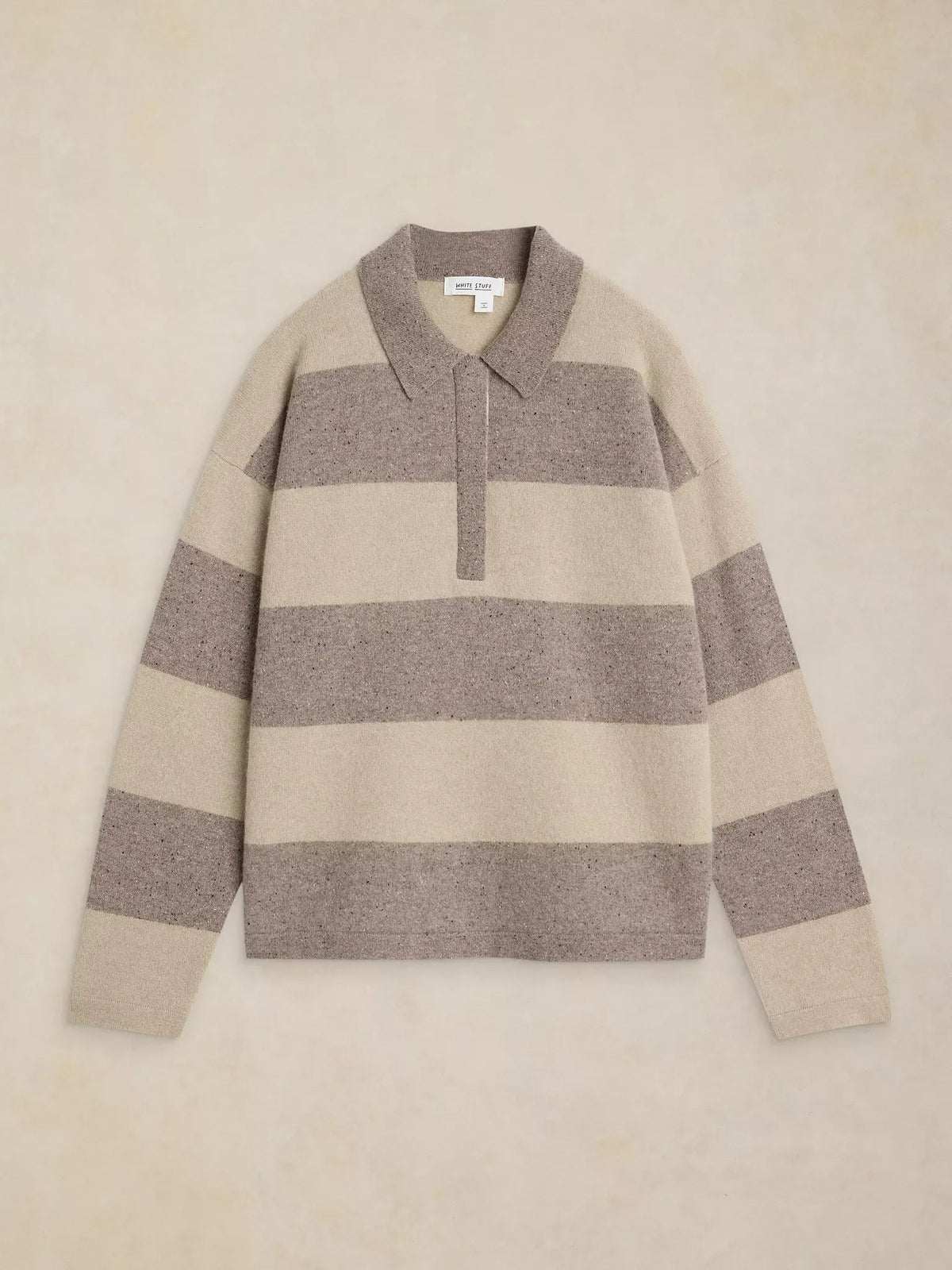 Young Ideas & Henmores -Cashmere Polo Jumper -Natural Multi -10
