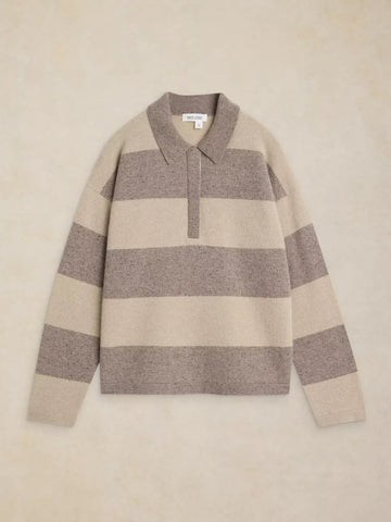 Young Ideas & Henmores -Cashmere Polo Jumper -Natural Multi -10