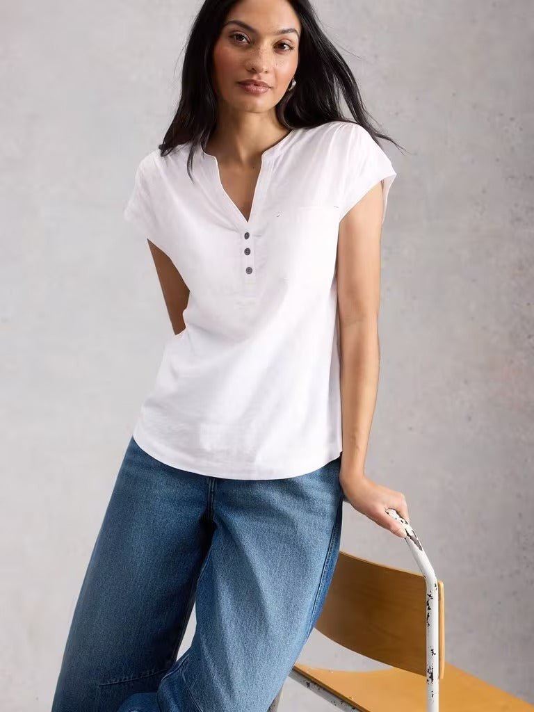 Young Ideas & Henmores - Cecily Sleeveless T-Shirt - Bril White - 8