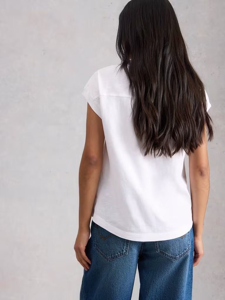 Young Ideas & Henmores - Cecily Sleeveless T-Shirt - Bril White - 8