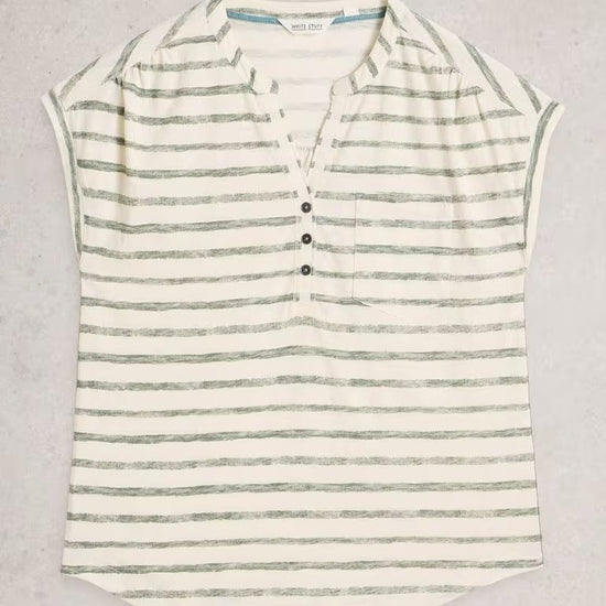 Young Ideas & Henmores - Cecily Stripe Shirt - Green Multi - 8