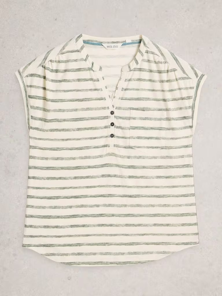 Young Ideas & Henmores - Cecily Stripe Shirt - Green Multi - 8
