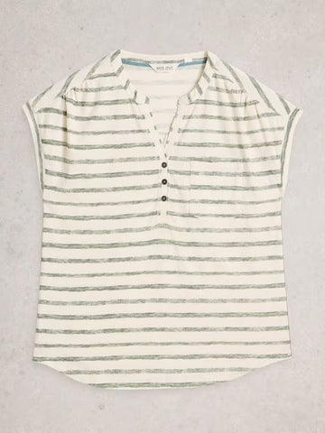 Young Ideas & Henmores - Cecily Stripe Shirt - Green Multi - 8