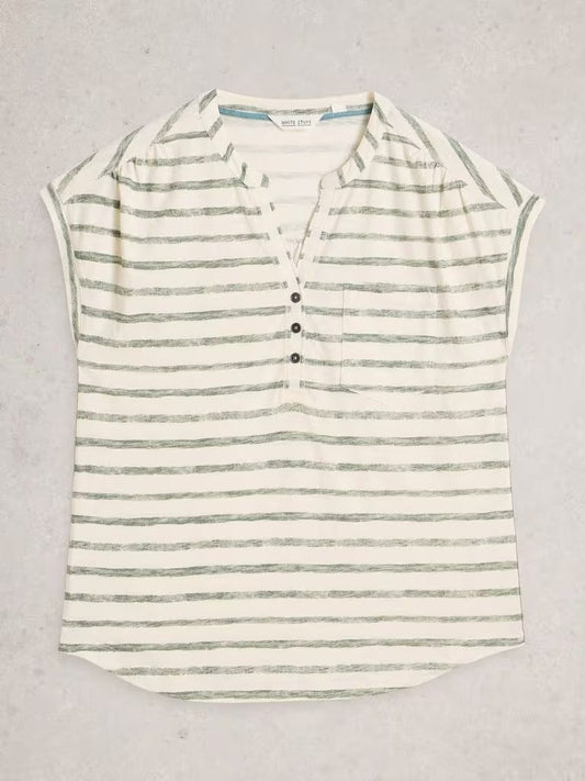 Young Ideas & Henmores - Cecily Stripe Shirt - Green Multi - 8