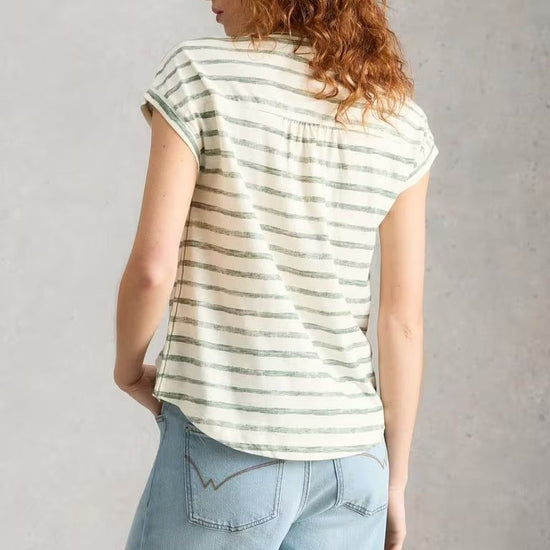 Young Ideas & Henmores - Cecily Stripe Shirt - Green Multi - 8