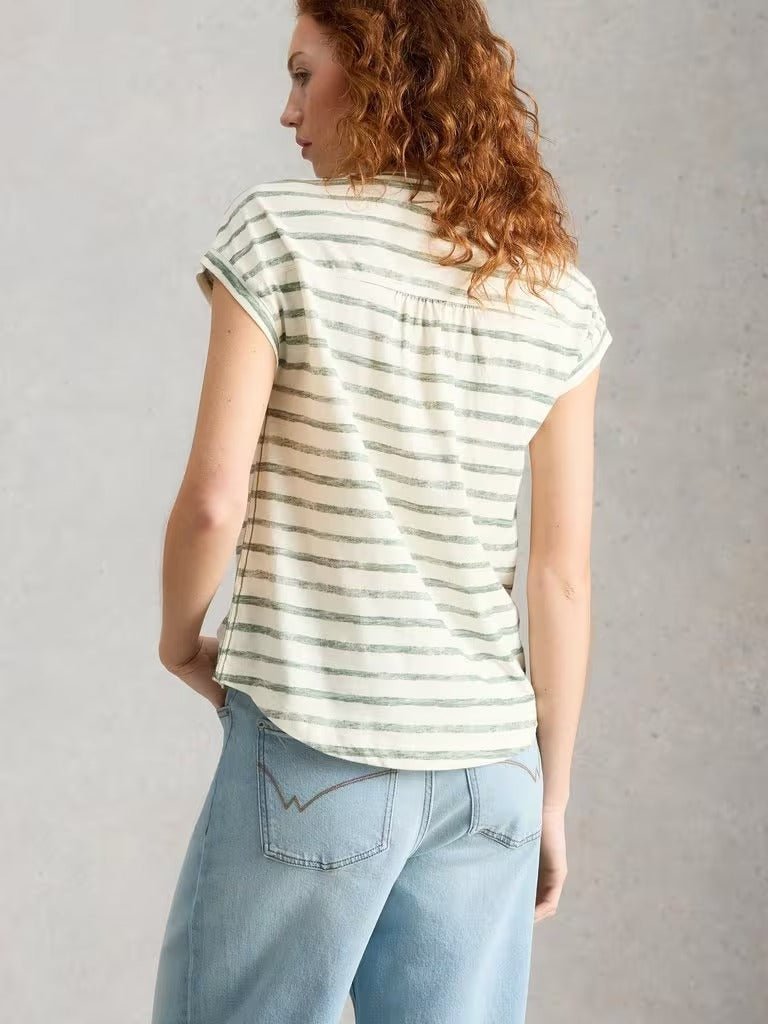 Young Ideas & Henmores - Cecily Stripe Shirt - Green Multi - 8