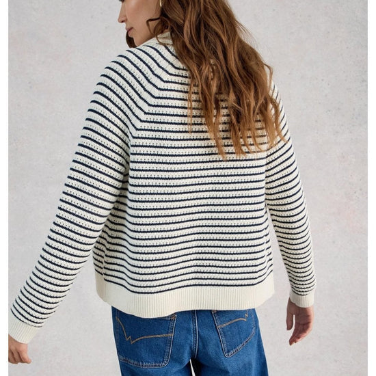 Young Ideas/Henmores - Chaterly Stripe Cardi - Ivory Multi - S