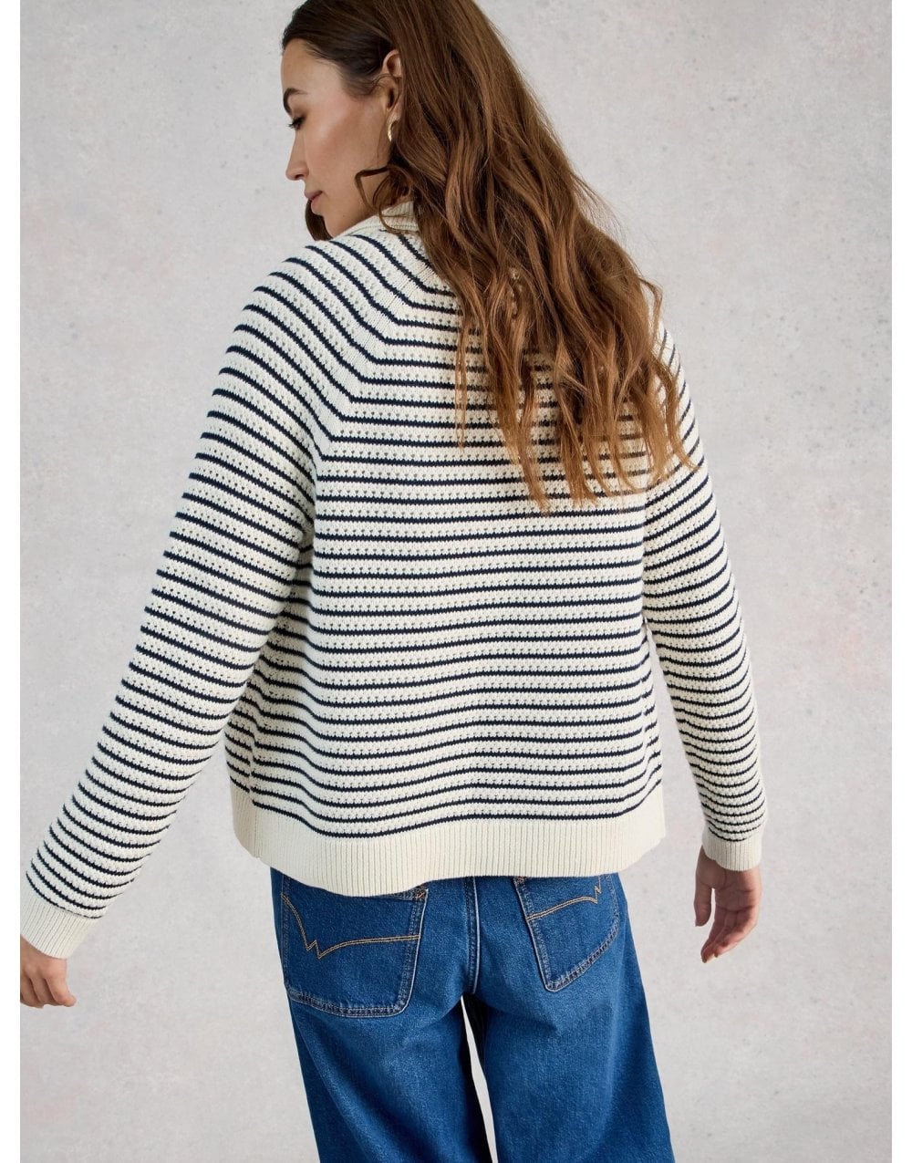 Young Ideas/Henmores - Chaterly Stripe Cardi - Ivory Multi - S