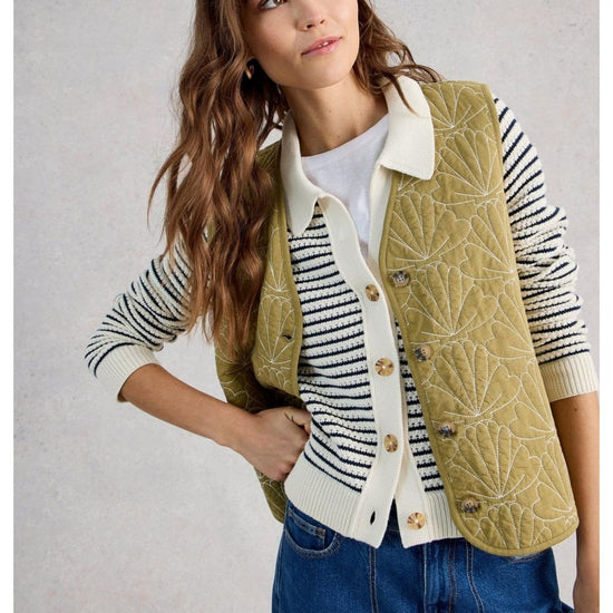 Young Ideas/Henmores - Chaterly Stripe Cardi - Ivory Multi - S