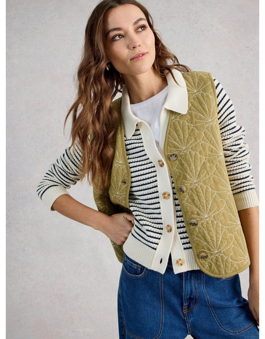 Young Ideas/Henmores - Chaterly Stripe Cardi - Ivory Multi - S