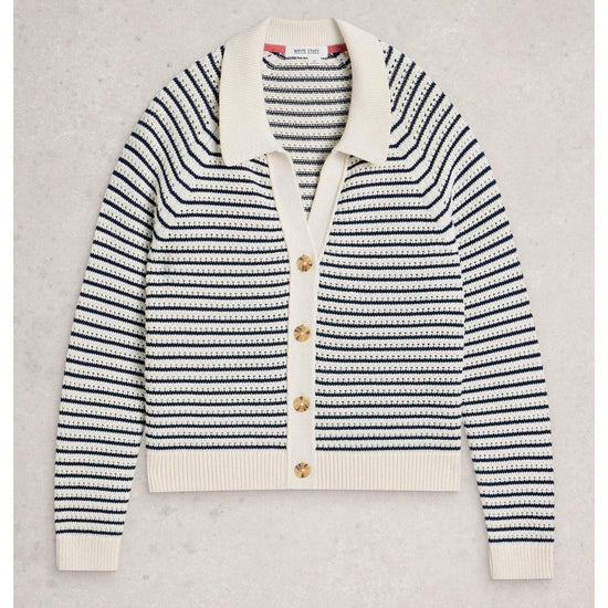 Young Ideas/Henmores - Chaterly Stripe Cardi - Ivory Multi - S