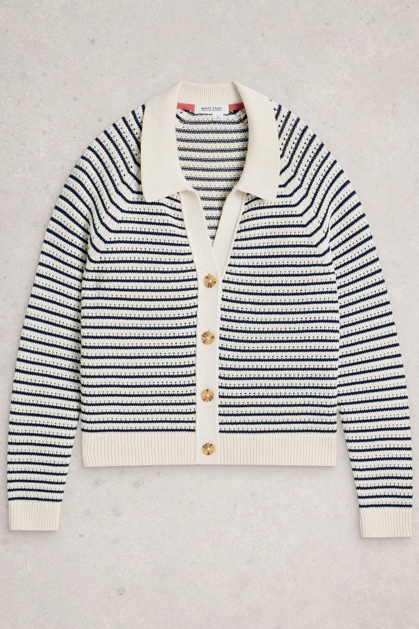 Young Ideas/Henmores - Chaterly Stripe Cardi - Ivory Multi - S