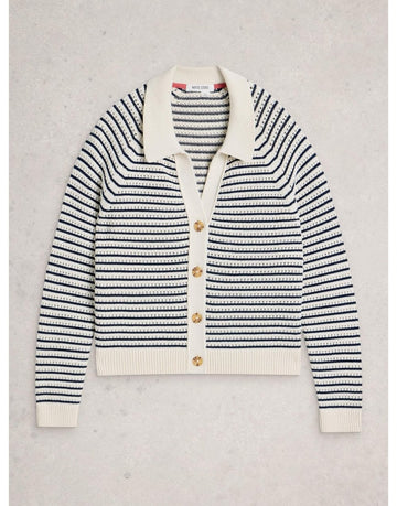 Young Ideas/Henmores - Chaterly Stripe Cardi - Ivory Multi - S