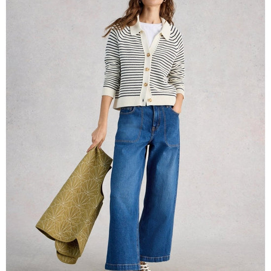 Young Ideas/Henmores - Chaterly Stripe Cardi - Ivory Multi - S