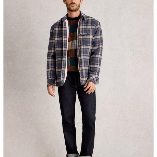 Young Ideas/Henmores - Check Borg Trucker Jacket - Blue Multi - S