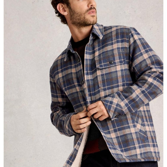 Young Ideas/Henmores - Check Borg Trucker Jacket - Blue Multi - S