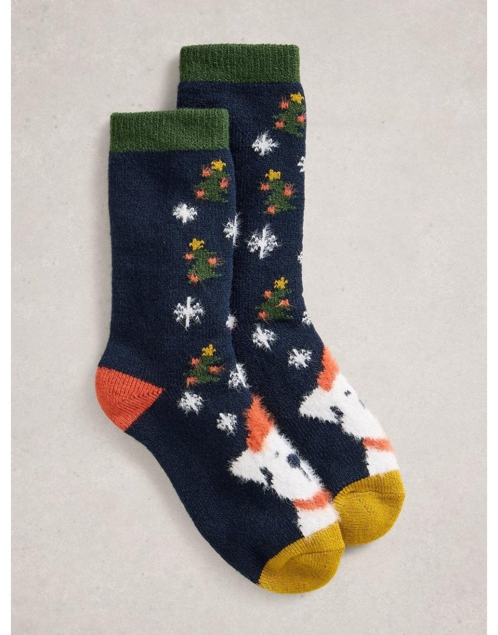 Young Ideas/Henmores - Christmas Dog Cabin Sock - Navy Multi - OS