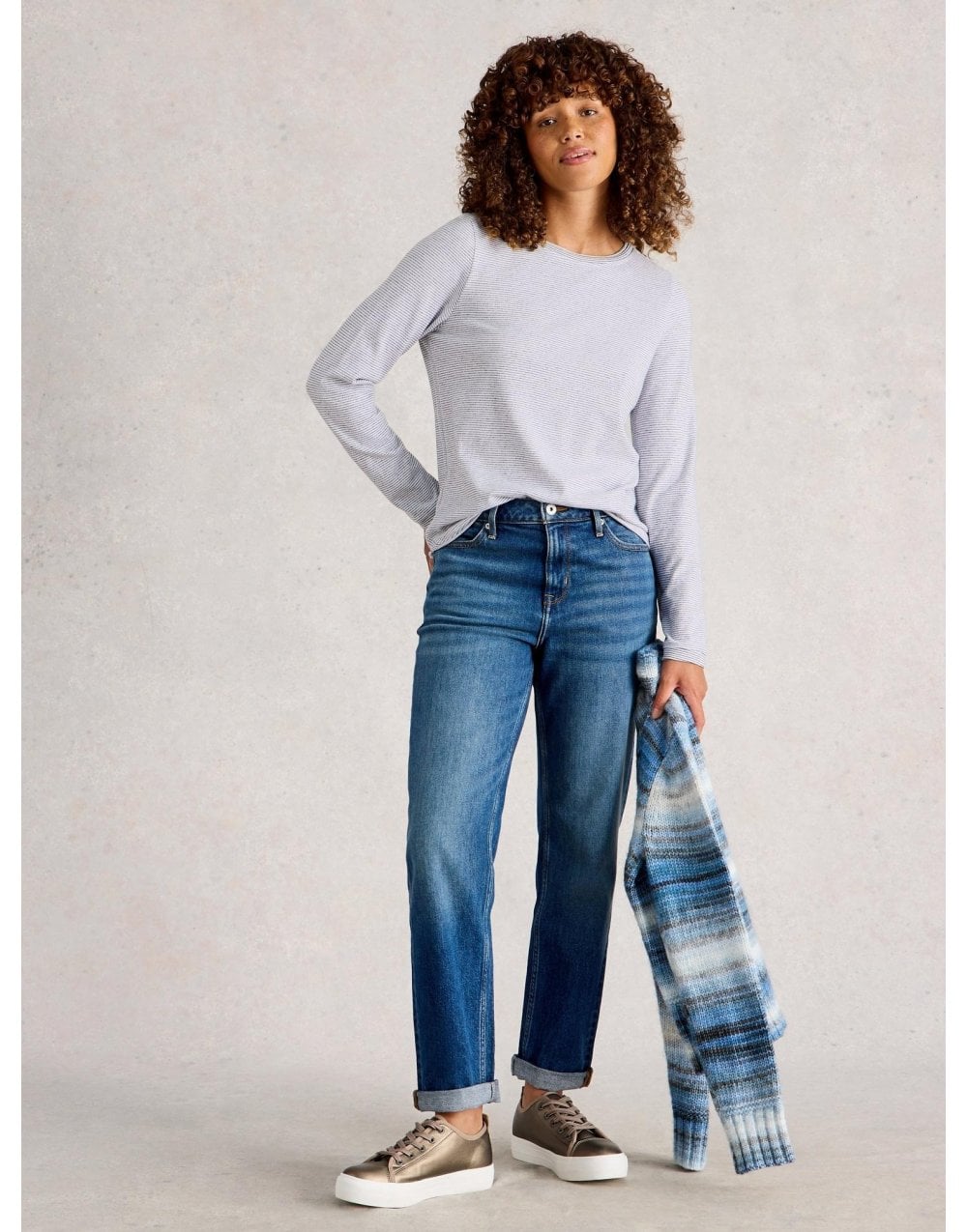 Young Ideas/Henmores - Clara Longsleeve Sparkle Tee - Ivory Multi - 8