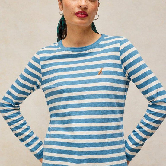 Young Ideas & Henmores -Clara Stripe Embroidered Tee -Ivory Multi -8