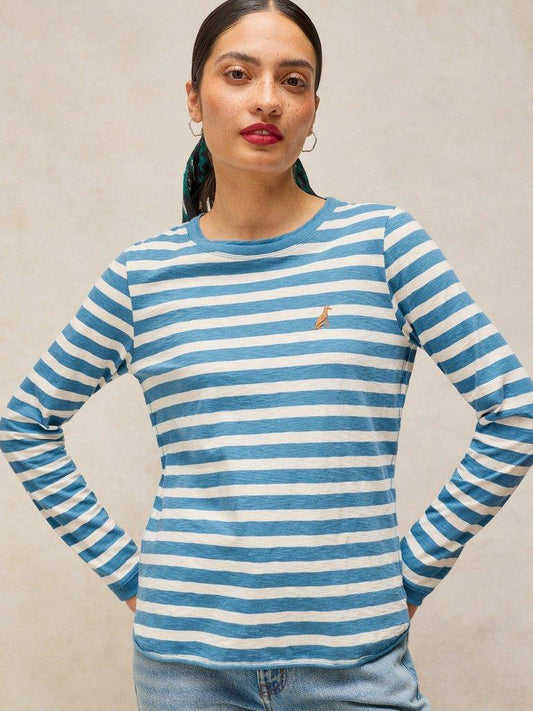 Young Ideas & Henmores -Clara Stripe Embroidered Tee -Ivory Multi -8
